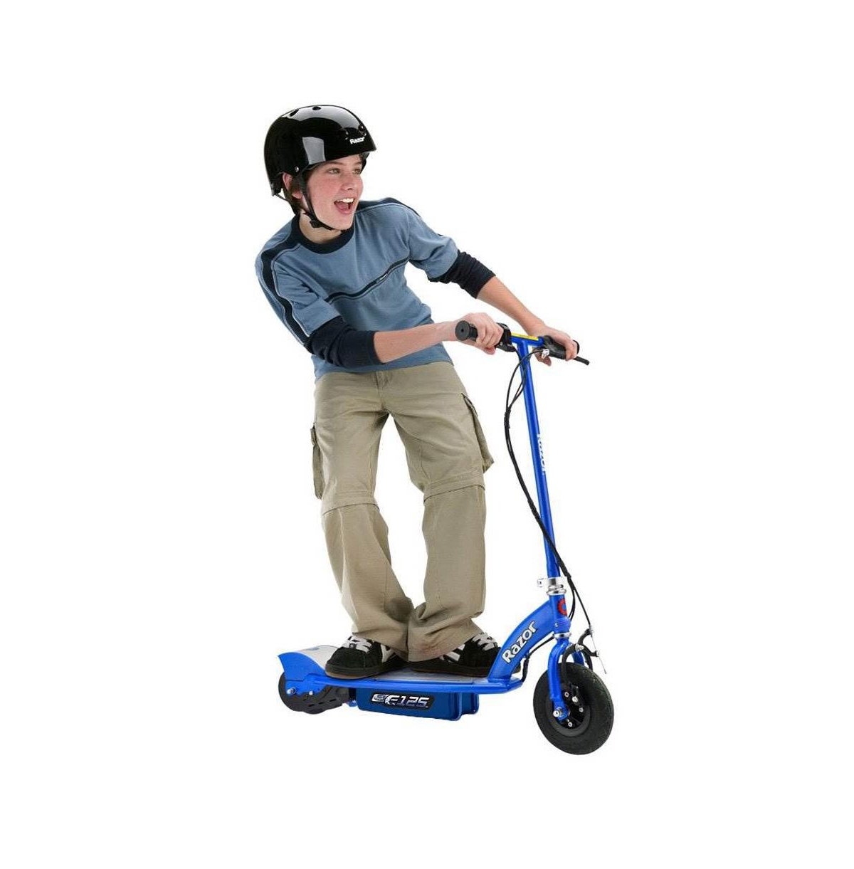 Razor E125 Motorized Rechargeable Kids Youth Electric Scooters, 1& 1 Blue - Pink, Navy