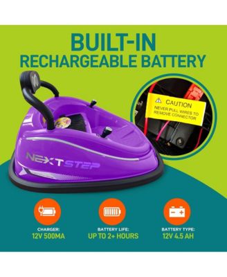 360° Spinning Kids Bumper Car with Remote Control, LED Lights, and 2 Driving Modes (Pink)