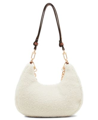 Small All Over Sherpa Crescent Shoulder Bag