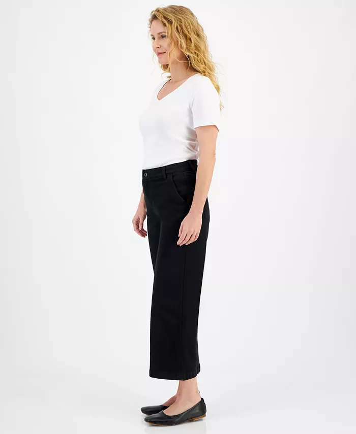 Petite High-Rise Wide-Leg Cropped Jeans - thumbnail 6
