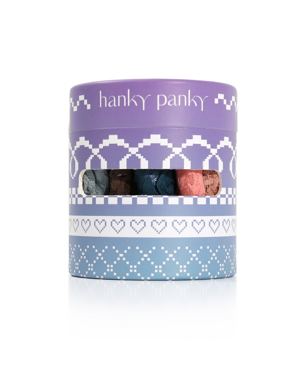 Hanky Panky Women's Holiday 5 Pack Original Rise Thong Underwear -Cappuccino/Blue/Pink/Seashell