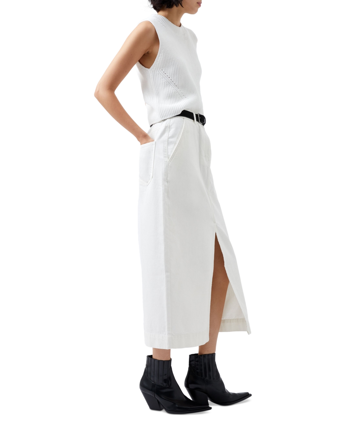 French Connection Women's Mozart Crewneck Sweater Vest In Winter White