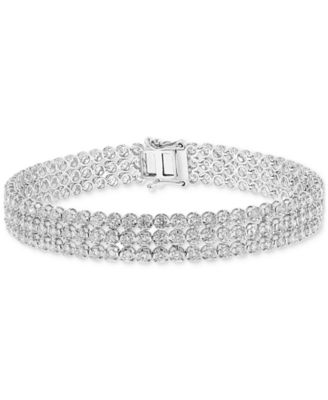 EFFY&reg; Lab Grown Diamond Triple Row Tennis Bracelet (6 ct. t.w.) in 14k White Gold