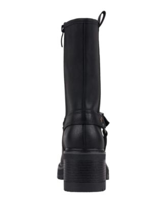 Women's Knox Buckle Lug Sole Block Heel Mid Calf Boots