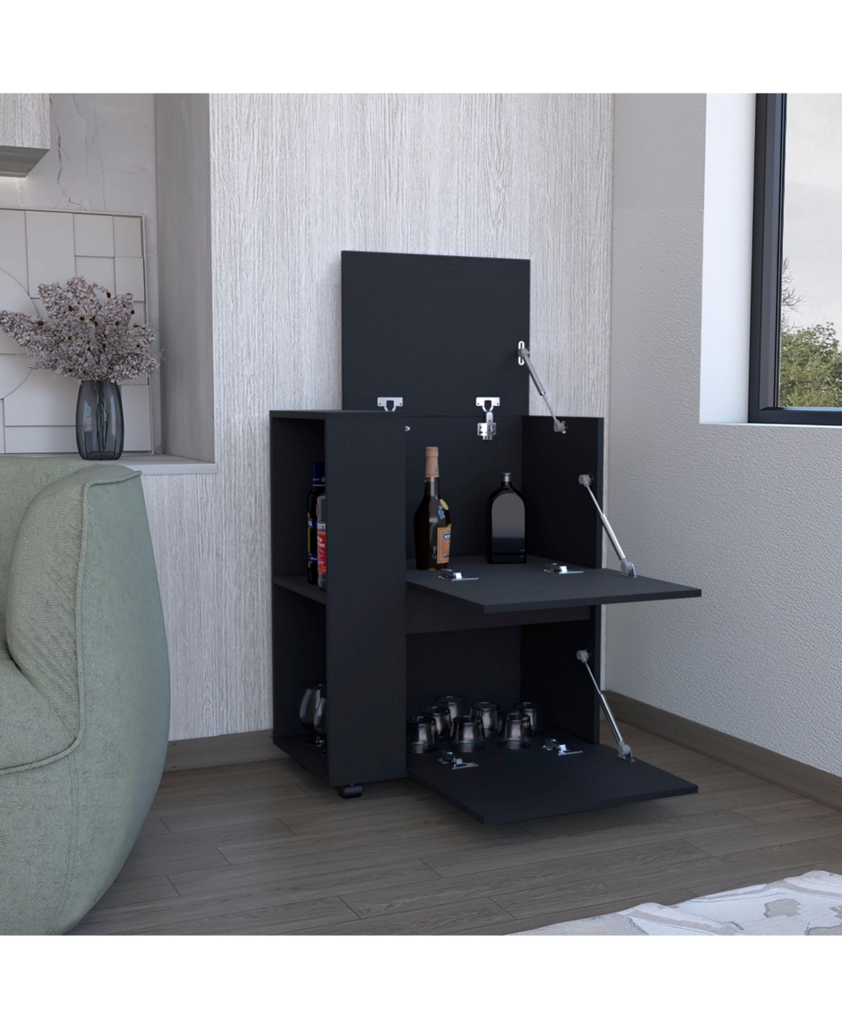 Depot E-Shop Tully Bar-Coffee Cart H, Kitchen & Living Room Furniture