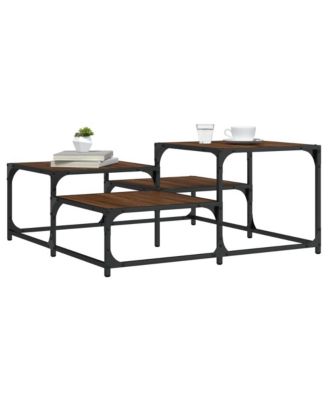 Coffee Table Brown Oak 34.4"x34.4"x15.7" Engineered Wood