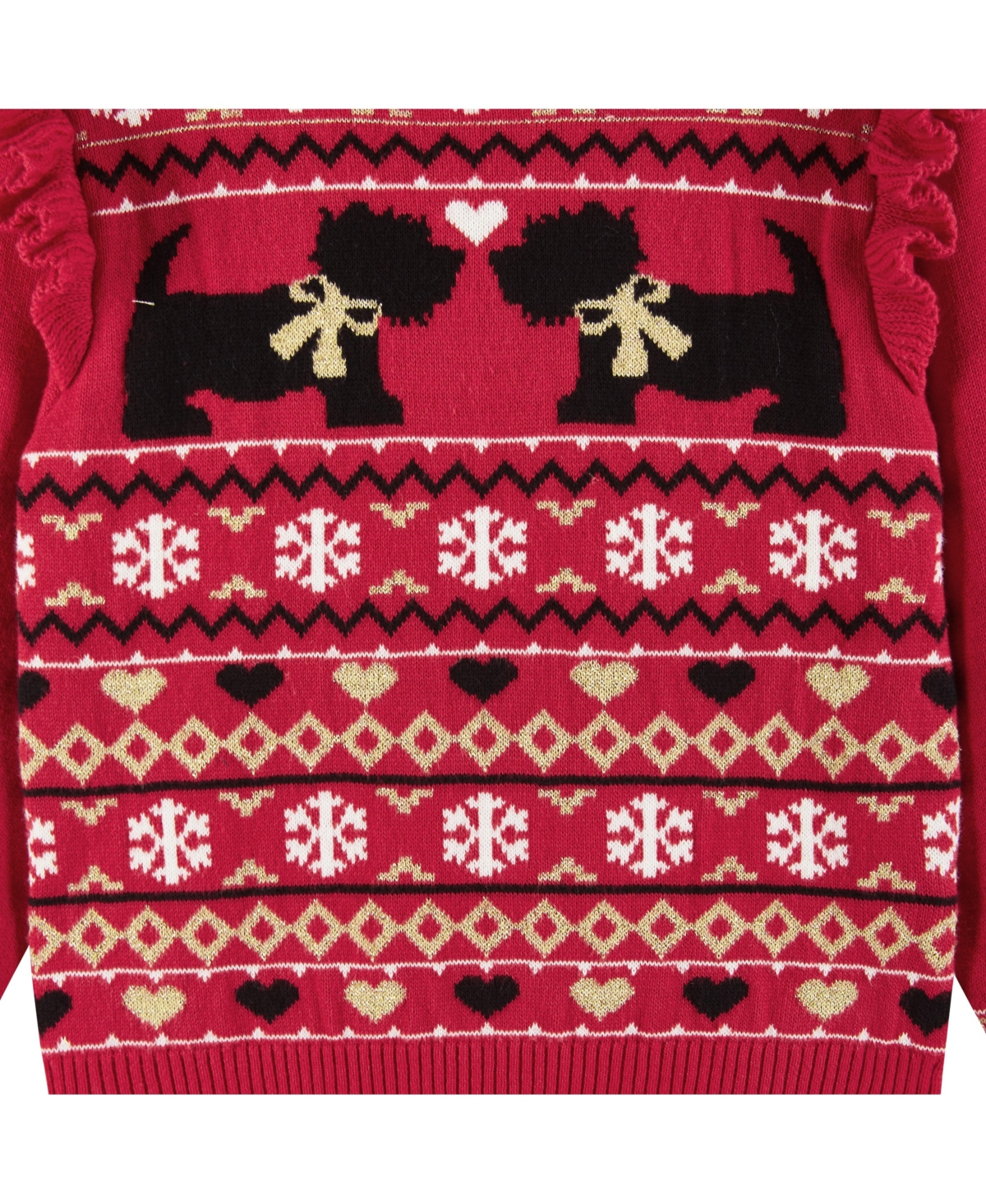 Andy & Evan Little Girls Toddler/ChildSweater and Glitter Legging Set - Red fair isle