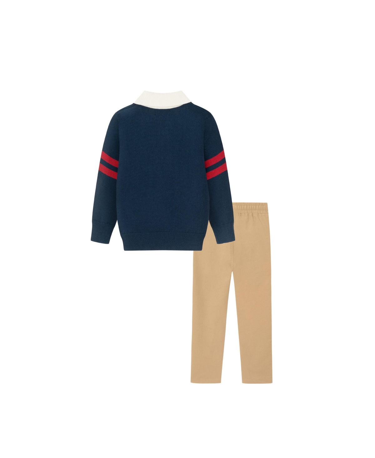 Andy & Evan Toddler Boys Toddler/ChildCollared Sweater w/Cognac Hybrid Pant - Navy
