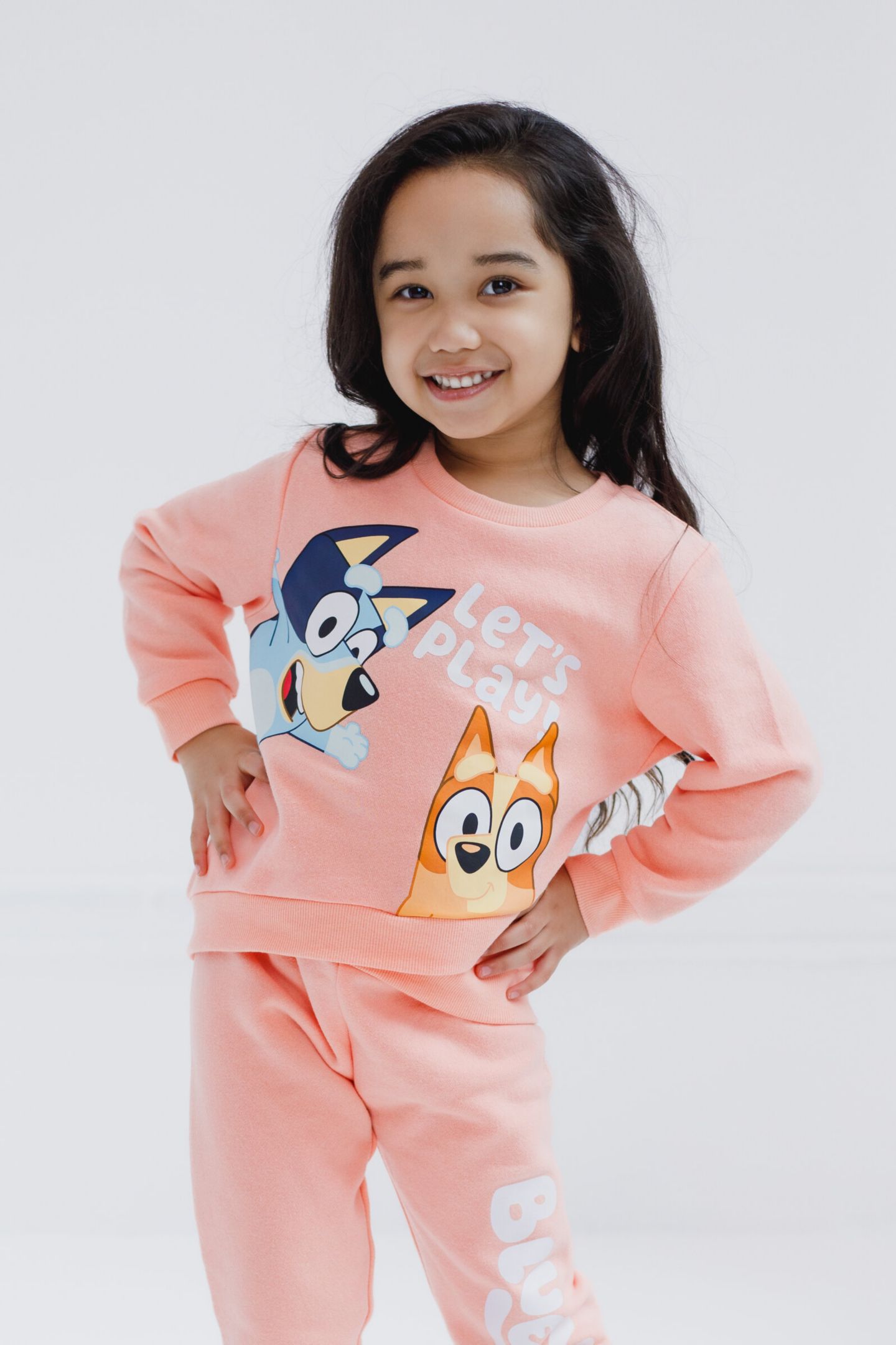 Комплект Bluey 2-Piece Fleece Sweatshirt and Pants Set для девочек, цвет: Розовый — фото 5