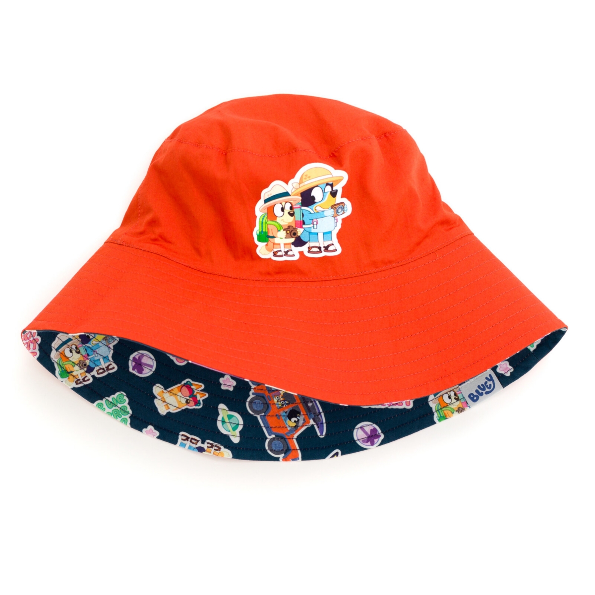 Bluey Toddler Boys Button Down Shirt Shorts and Bucket Sun Hat 3 Piece Outfit Set