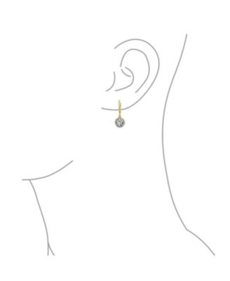 3Ct Cubic Zirconia Round Solitaire CZ Halo Dangle Drop Lever back Earrings .925 Sterling Silver