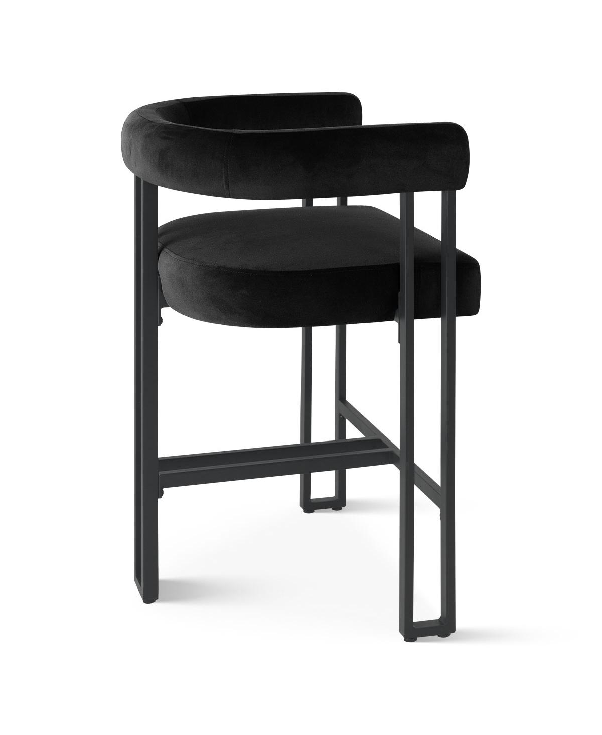 Maison Boucle Velvet Counter Stool,Boasting Curved Frame Armrest Velvet Counter Stool with Three Legs(1PK)-Maison Boucle -velvet
