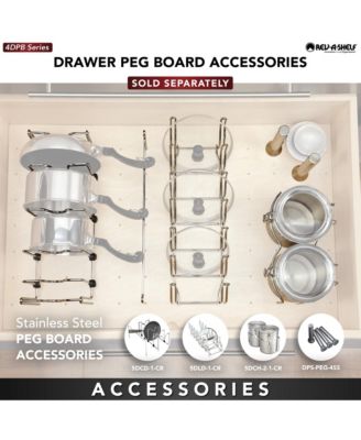 24x21" Trimmable Pegboard Drawer Organizer with 9 Pegs, 4DPS-2421