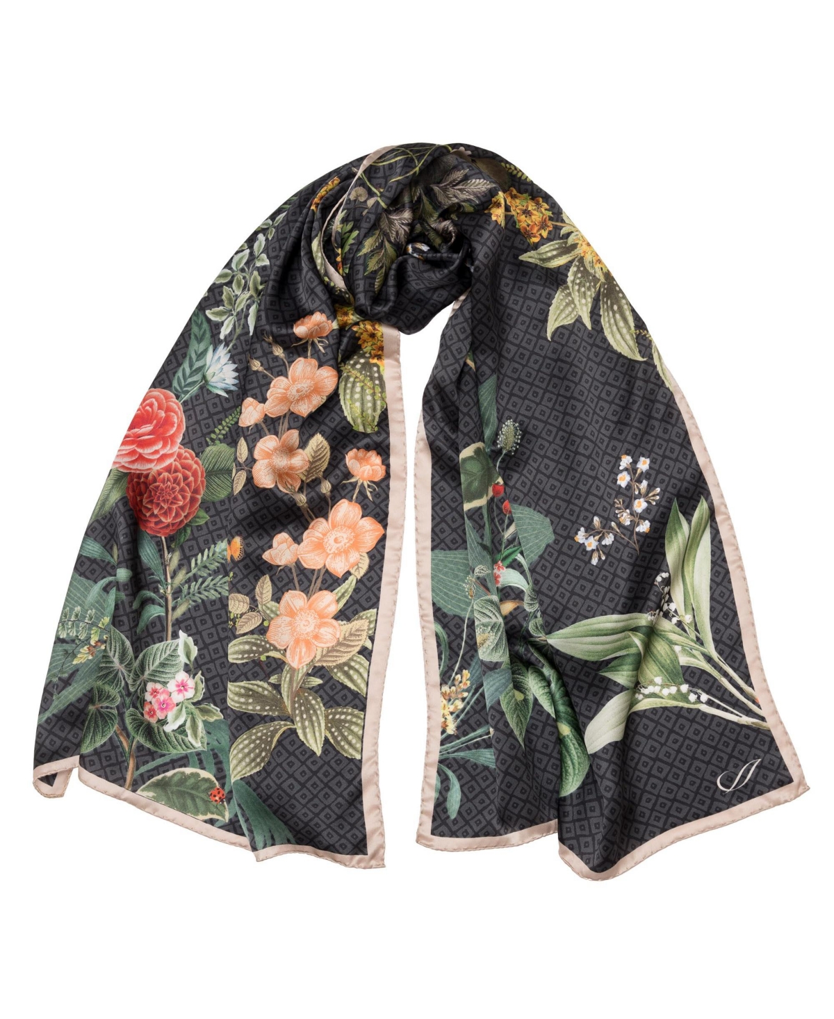 Sara - Long Satin Silk Scarf for Women - Blue