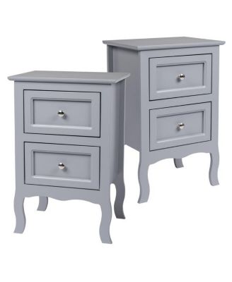 2-Piece Country Style Two-Tier Night Tables Set