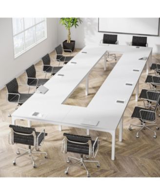 78.74-Inch Conference Table Set of 4, 13FT Conference Room Table, Large Rectangle Meeting Seminar Table Set for 12-16 Person, Long Business Tables
