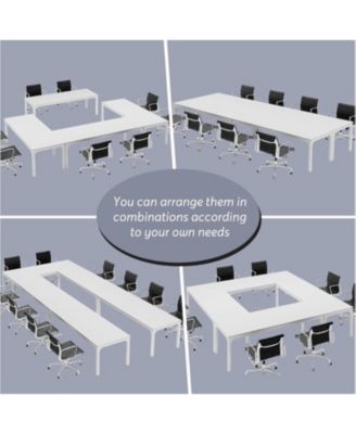 78.74-Inch Conference Table Set of 4, 13FT Conference Room Table, Large Rectangle Meeting Seminar Table Set for 12-16 Person, Long Business Tables