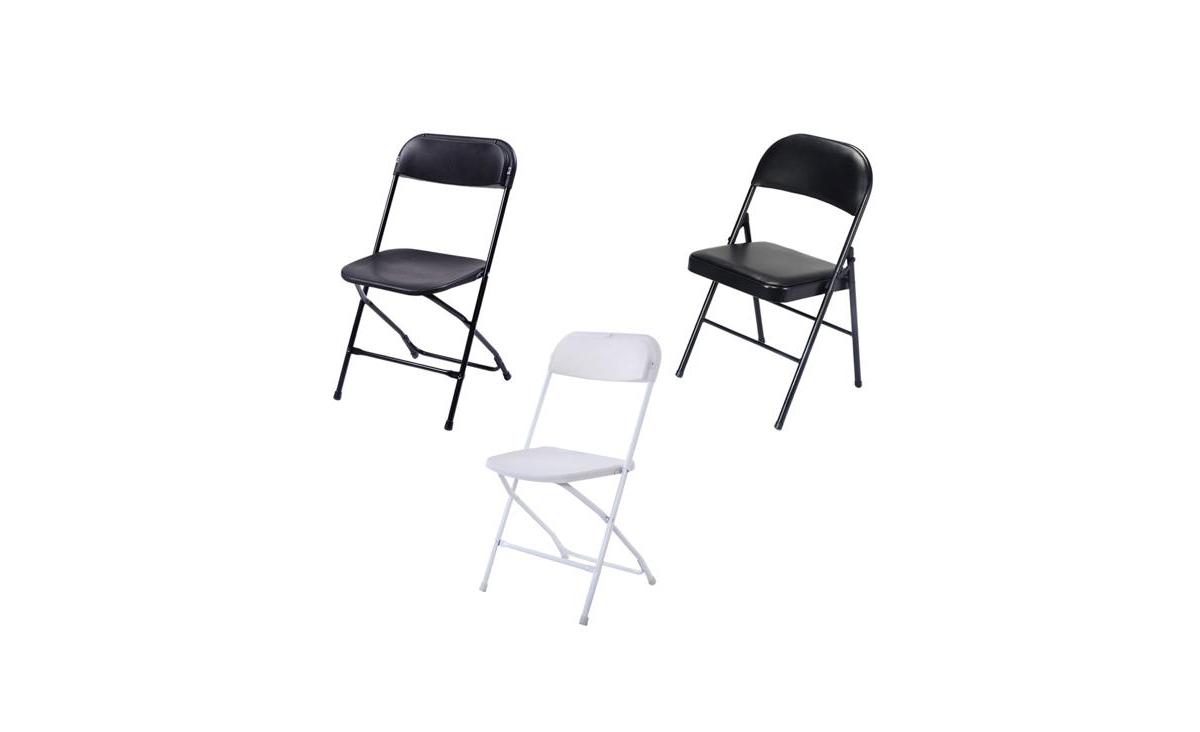 Slickblue 4pcs Elegant Foldable Iron & Pvc Chairs for Convention & Exhibition