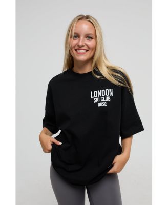 Men's London Ski Club Oversize T-Shirt - Black