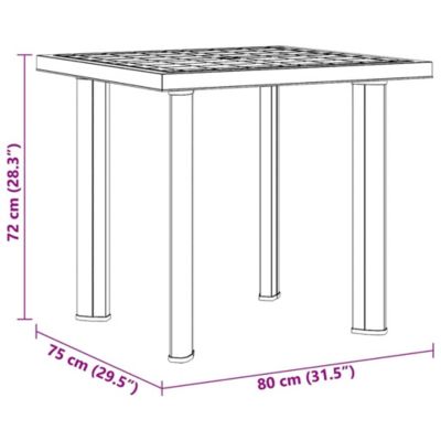 Garden Table White Plastic Medium Lightweight Garden Table