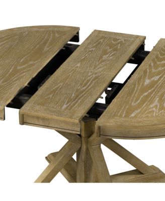 Retro Extendable Dining Table with 12-Inch Leaf for Functional Dining and Living Room Spaces