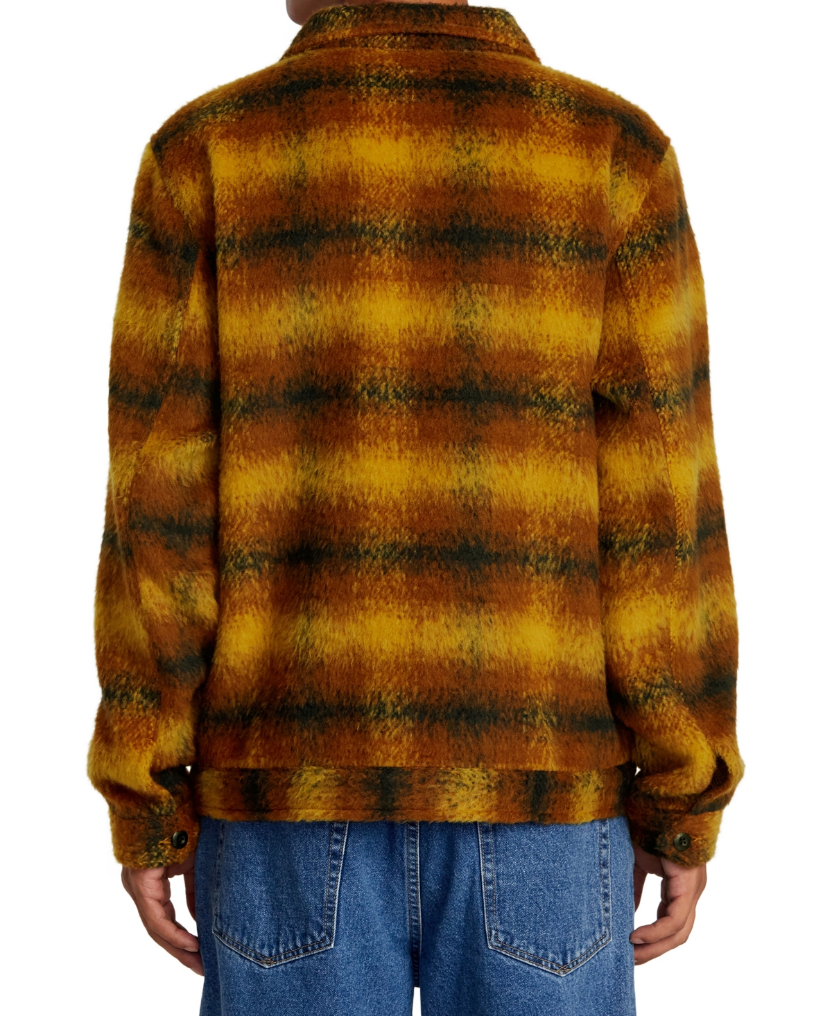 Rvca Men's Chainmail Zip Flannel Long Sleeve Jacket