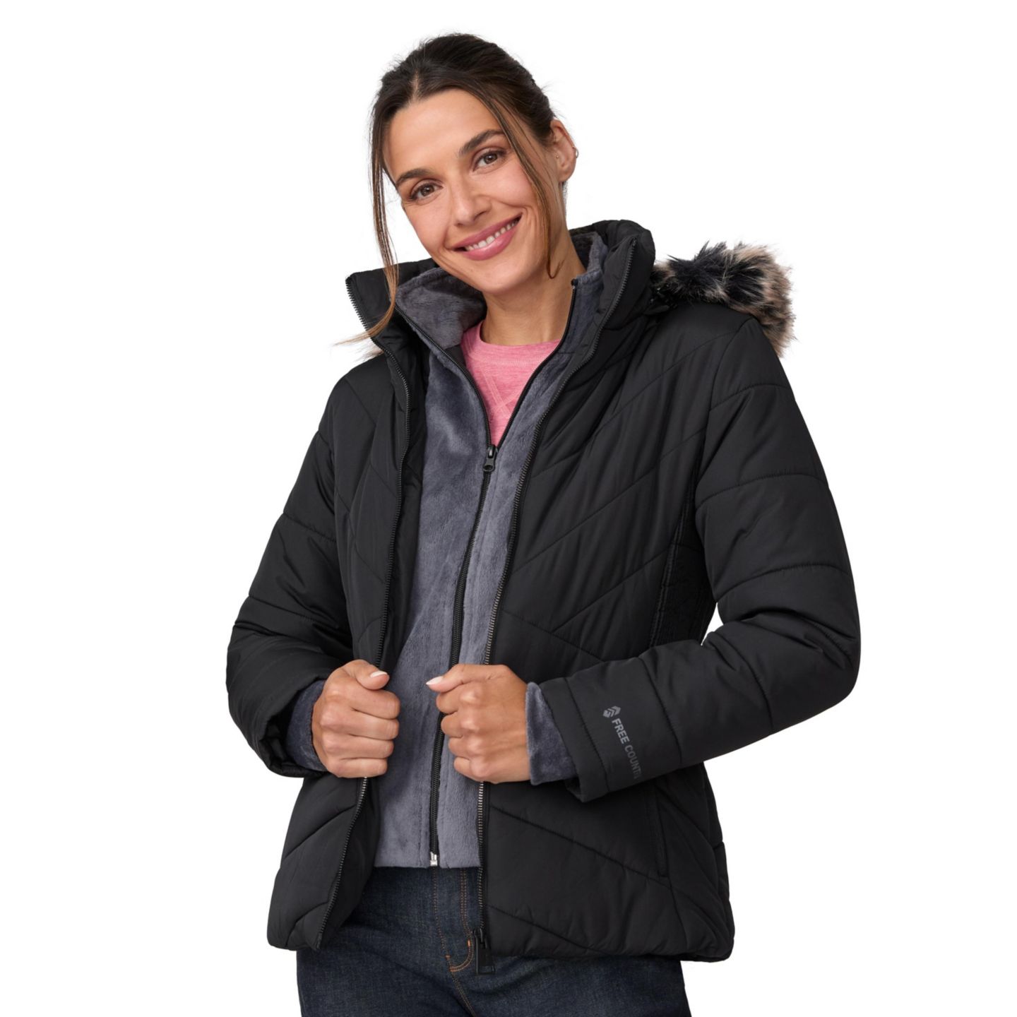 Женская куртка Free Country Brisk II Parka, цвет: Чёрный — фото 5