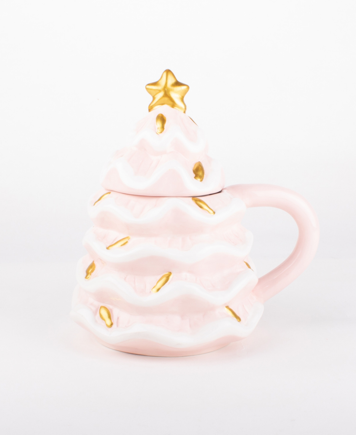 8 Oak Lane Ceramic Tree Lidded Mug In Pink