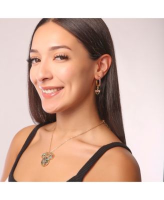 Minnie Mouse Charm Dangle Hoop Earrings