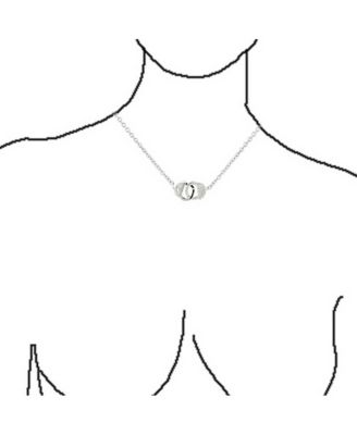 Romantic Delicate Working Lock CZ Accent Handcuff Necklace Pendant .925 Sterling Silver