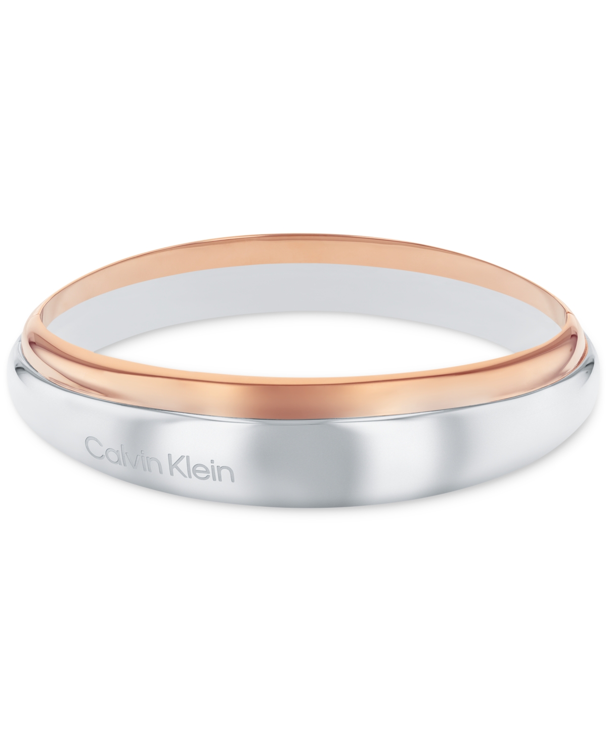 Two-Tone Stainless Steel Bangle Bracelet - Two Tone