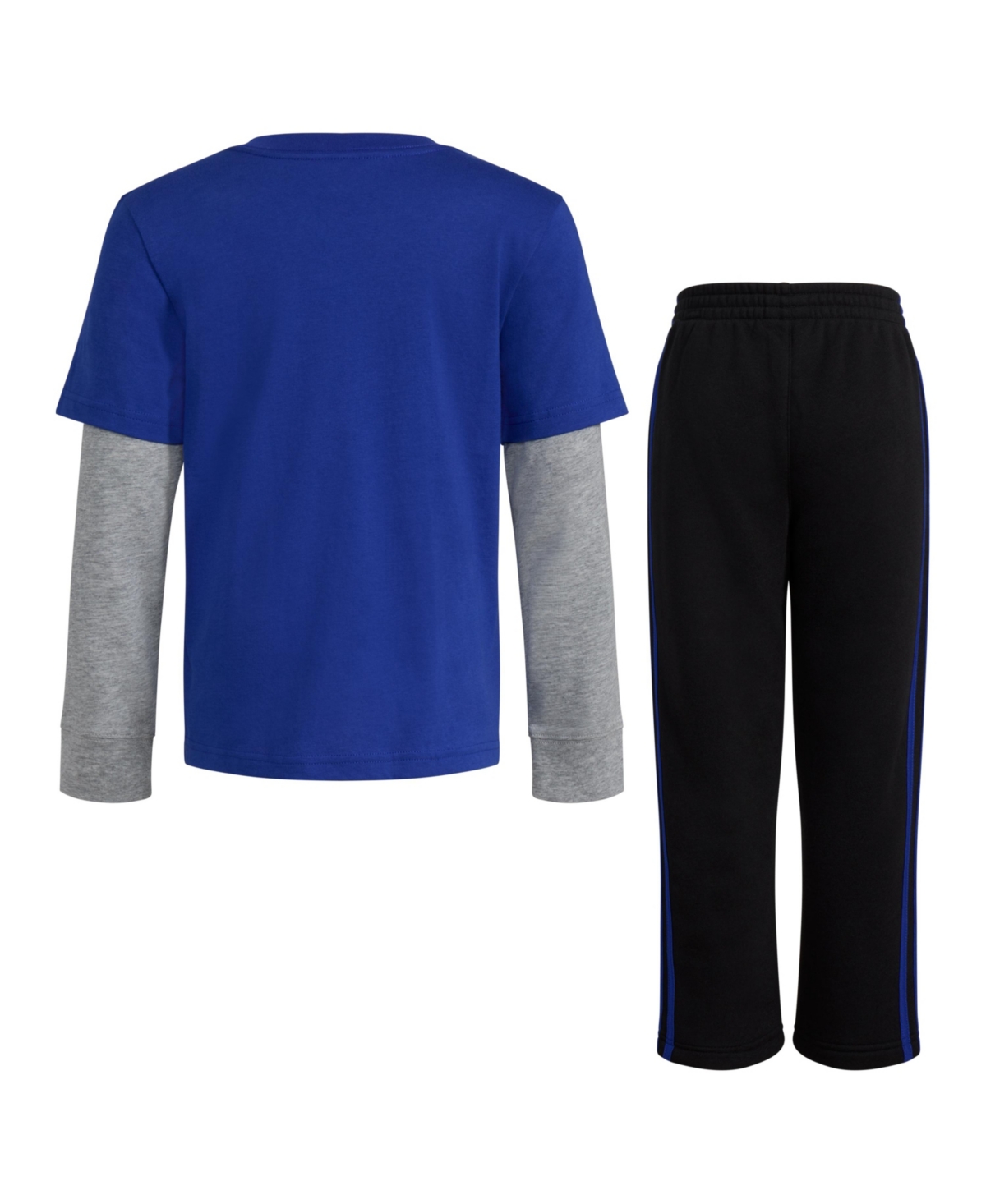 Adidas Originals Little And Toddler Boys Graphic Layered Cotton Tee And Pant, 2-piece Set In Semi Lucid Blue