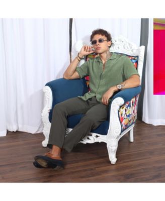 Men's Olive Green Puffy-Textured Shirt