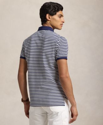Men's Classic-Fit Striped Mesh Polo Shirt