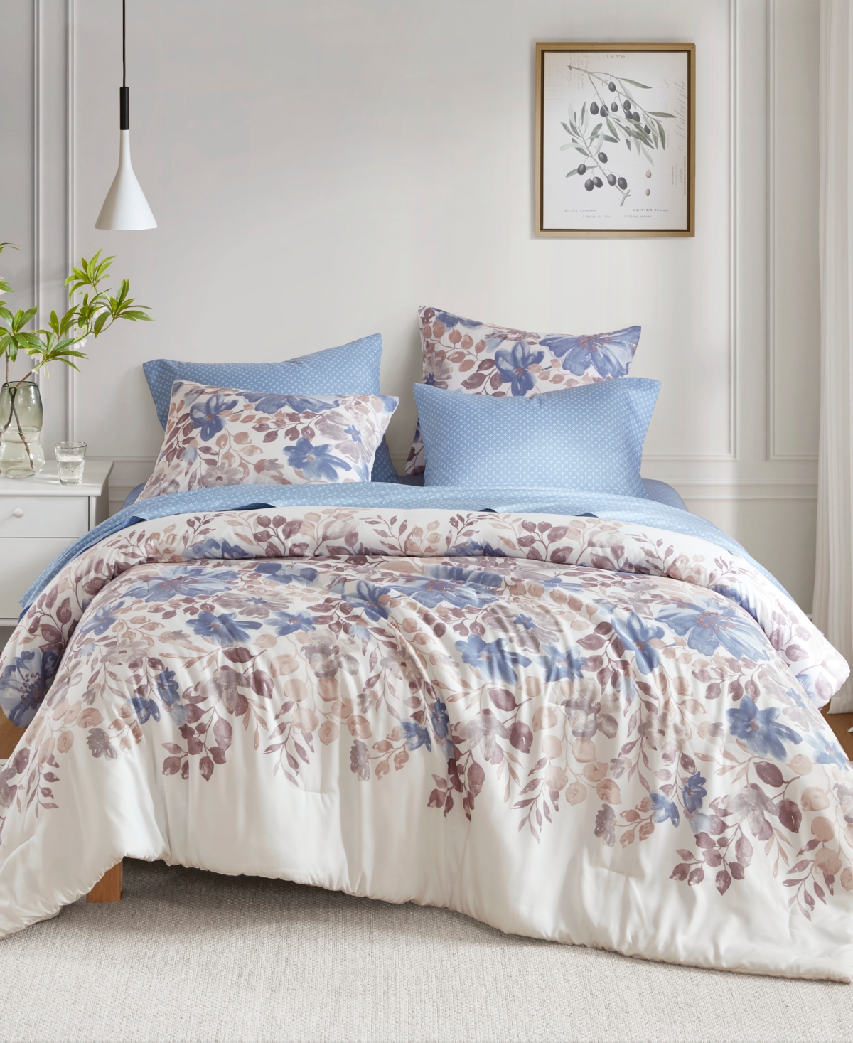 Madison Park Essentials Luna Floral 7-pc. Comforter, Full In Blue