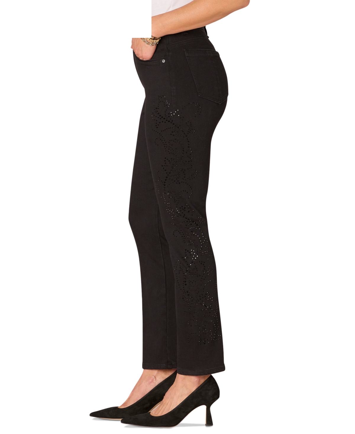 Democracy Petite Rhinestone Embellished Skinny Jeans