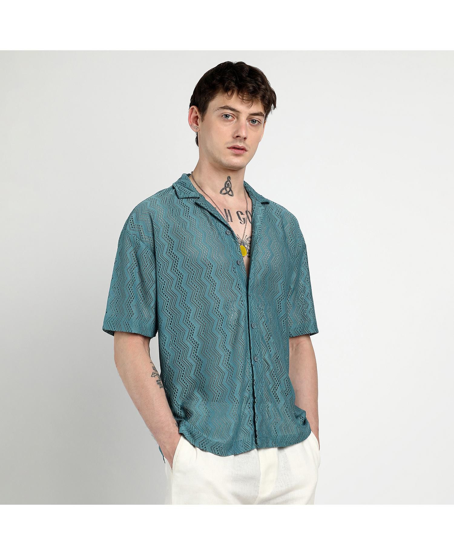 Men's Splash Check Oversized Shirt