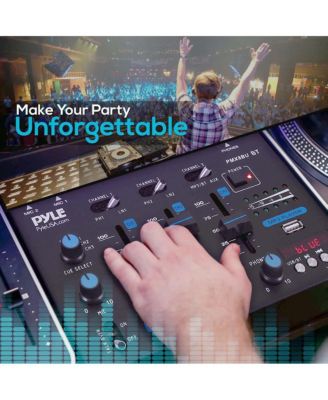 Wireless 3-Channel DJ Mixer with Bluetooth and USB, Phono, Microphone, and Line Inputs