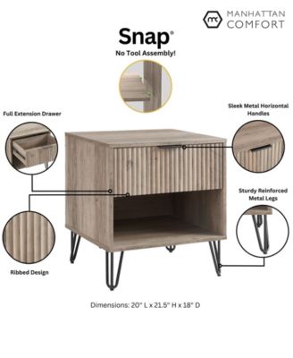 DUMBO 2-Piece 1-Drawer Modern Nightstand Set