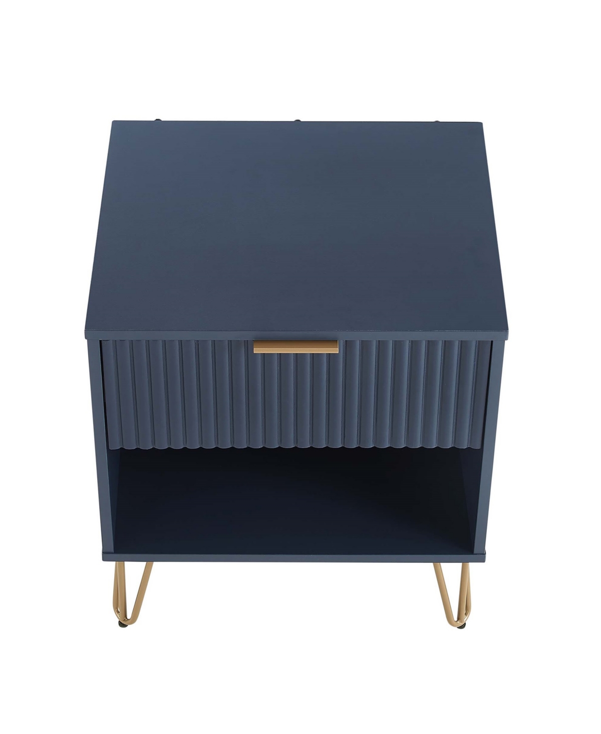 Manhattan Comfort Dumbo 1-drawer Modern Nightstand In Midnight Blue