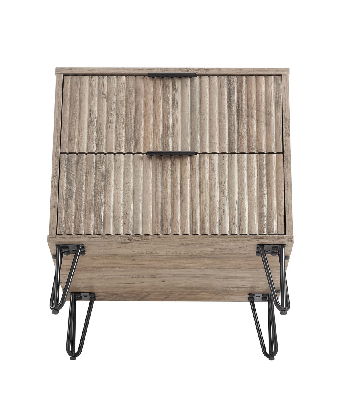 Manhattan Comfort 1-piece Dumbo Medium-density Fiberboard 2-drawer Modern Nightstand In Rustic Grey