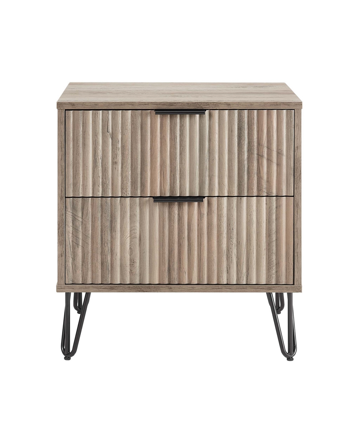 Manhattan Comfort 1-piece Dumbo Medium-density Fiberboard 2-drawer Modern Nightstand In Rustic Grey