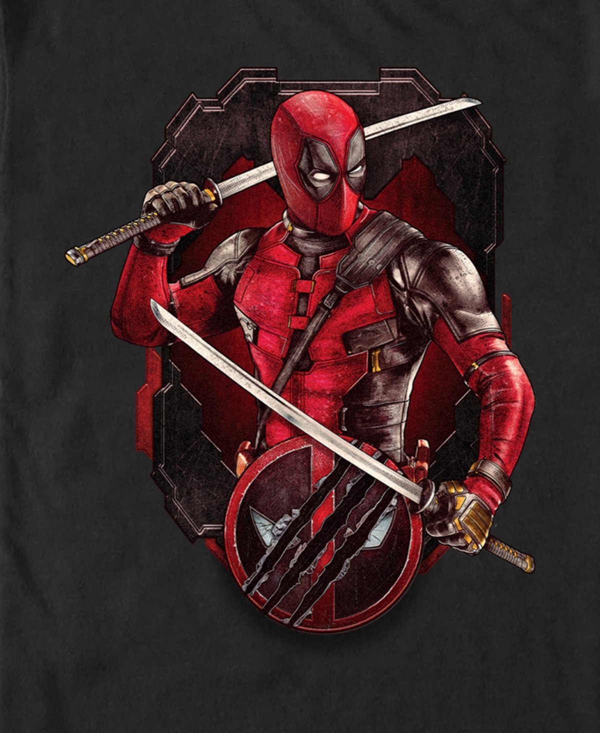 Fifth Sun Men's Deadpool Pose Badge Short Sleeve T-Shirt