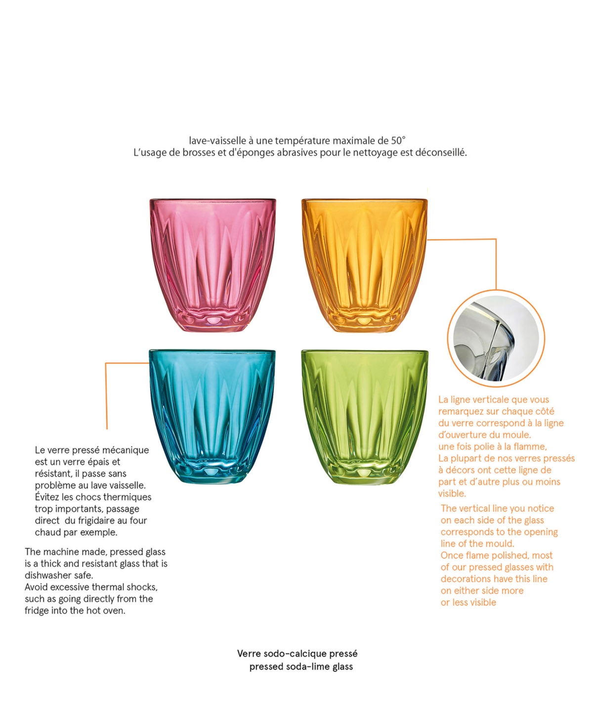 La Rochere Lily Tumblers, Set Of 4 In Mandarin,kiwi,cornflower,and Raspberr