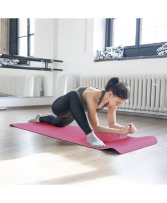 7 Piece Yoga Set with Mat, Stretch Strap & Knee Pad, Pink