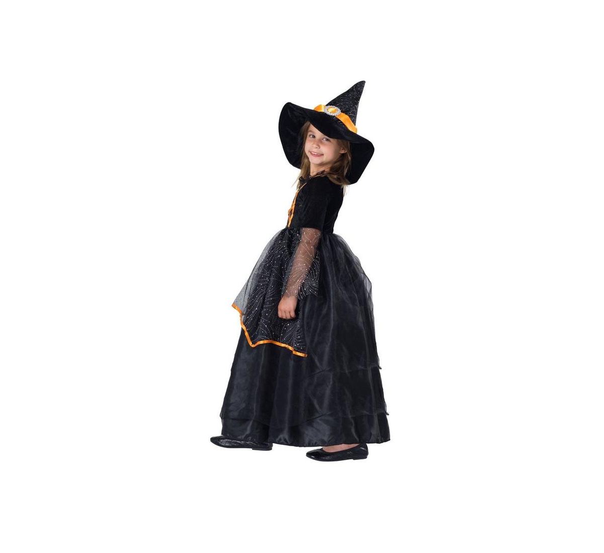 Dress Up America Halloween Witch Dress & Hat Costume Set - Kids Girls
