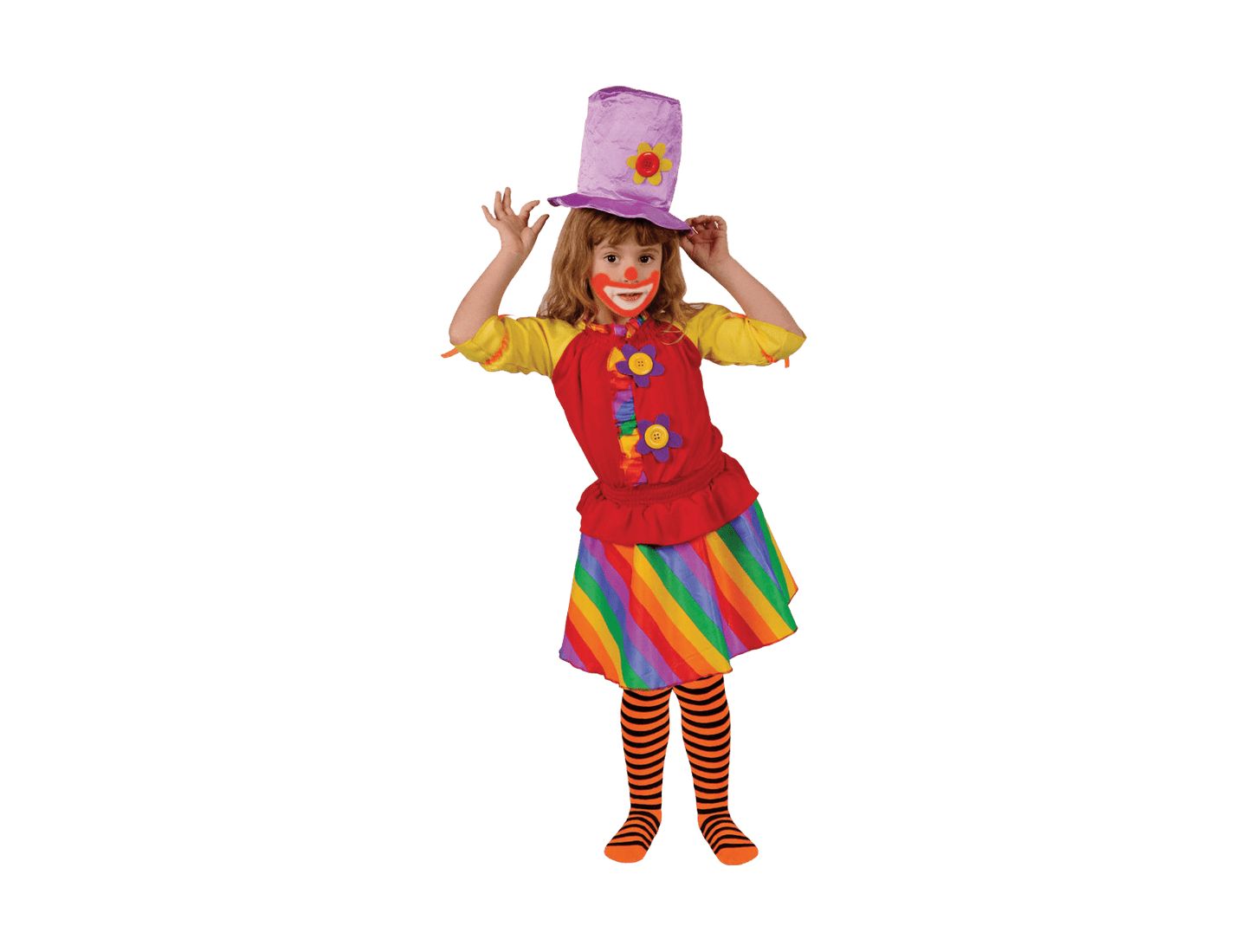 Dress Up America Clown Dress & Hat Costume Set - Kids Girls — фото 1
