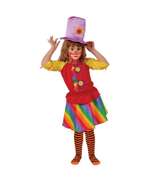 Dress Up America Clown Dress & Hat Costume Set - Kids Girls