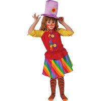 Clown Dress & Hat Costume Set - Kids Girls