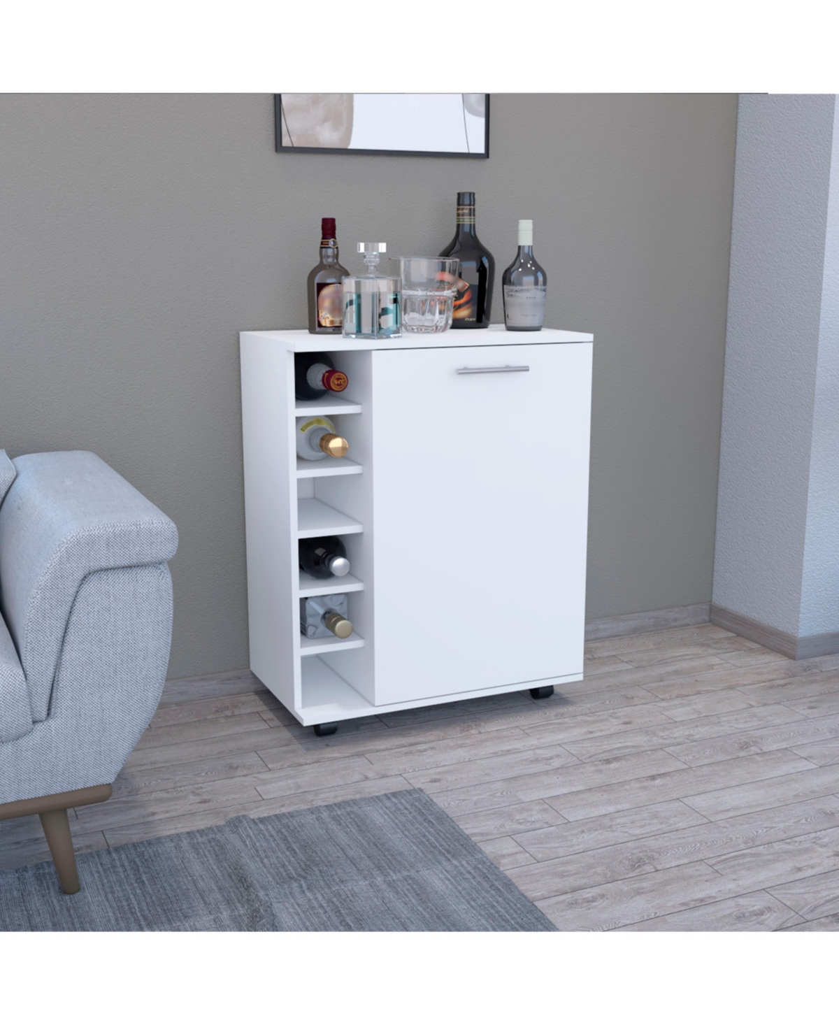 Depot E-Shop Tilden Bar-Coffee Cart H, Kitchen & Living Room Cabinet Storage